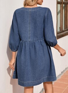 Foto 2 | Foto 2 | Vestido Vaquero Sidefeel Spring Outfit De Manga 3/4 Para Mujer - Venta Internacional.