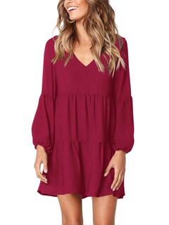 Foto 1 | Foto 1 | Vestido Casual Amoretu Tipo Túnica Cuello en V Holgado para Mujer - Venta Internacional