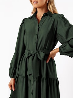 Foto 5 | Foto 5 | Vestido Mascomoda Para Mujer, Manga Larga, Otoño 2024, Midi, Verde Oscuro - Venta Internacional.