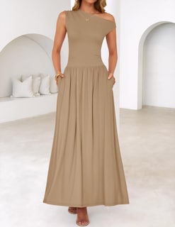 Foto 2 | Foto 2 | Vestido Largo Zesica Summer 2025 Con Un Solo Hombro Casual Para Mujer - Venta Internacional.