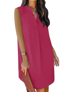 Foto 5 | Foto 5 | Vestido Qacohu 2024 Para Mujer, Cuello En V, Cuello En V, Sin Mangas, Roseo L - Venta Internacional.