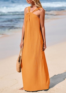 Foto 4 | Foto 4 | Vestido De Verano Prettygarden Para Mujer 2025 Con Tiras Holgadas, Naranja, Xl - Venta Internacional.