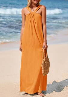 Foto 5 | Foto 5 | Vestido De Verano Prettygarden Para Mujer 2025 Con Tiras Holgadas, Naranja, Xl - Venta Internacional.
