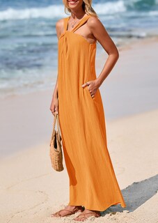Foto 6 | Foto 6 | Vestido De Verano Prettygarden Para Mujer 2025 Con Tiras Holgadas, Naranja, Xl - Venta Internacional.