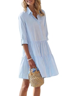 Foto 1 | Foto 1 | Vestido Camisero Chouyatou Para Mujer, A Rayas, Con Botones, Azul - Venta Internacional.
