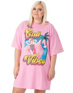 Foto 1 | Foto 1 | Vestido Tipo Camiseta Extragrande Para Mujer, Estilo Barbie California Vibes, Color Rosa - Venta Internacional.