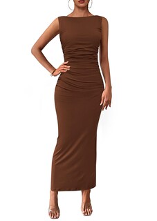 Foto 1 | Foto 1 | Vestido Midi Prettygarden, Ajustado Fruncido De Verano 2025 Para Mujer - Venta Internacional.