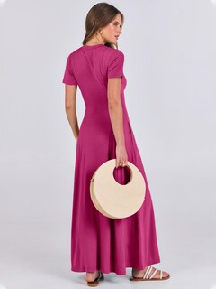 Foto 4 | Foto 4 | Vestido Largo Anrabess Casual De Verano De Manga Corta Para Mujer - Venta Internacional.