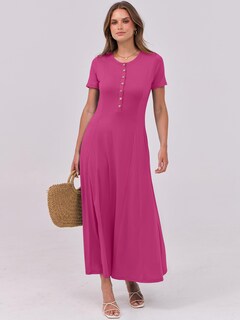 Foto 7 | Foto 7 | Vestido Largo Anrabess Casual De Verano De Manga Corta Para Mujer - Venta Internacional.