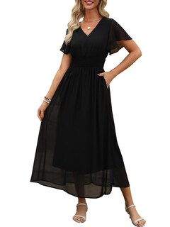 Foto 1 | Foto 1 | Vestido Anrabess De Chifón Con Cuello En V Maxi Floral De Verano Para Mujer - Venta Internacional.