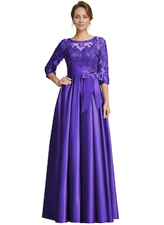 Foto 1 | Foto 1 | Vestido Raomiao Para La Madre De La Novia, Encaje Satinado, Color Morado, Talla Grande - Venta Internacional.