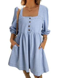 Foto 1 | Foto 1 | Vestido Vaquero Sidefeel Primavera/verano Con Manga 3/4 Para Mujer - Venta Internacional.