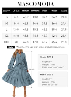 Foto 6 | Foto 6 | Vestido Mascomoda 2024, Manga Larga, Manga Larga, Cuello En V, Mujer, Gris Y Azul - Venta Internacional.