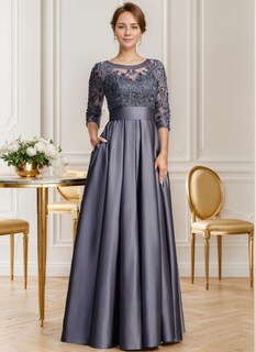 Foto 7 | Foto 7 | Vestido Largo De Encaje Satinado Burdeos Raomiao Para Madre De La Novia - Venta Internacional.
