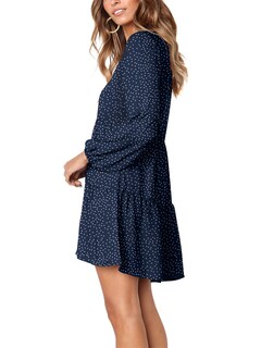 Foto 2 | Foto 2 | Vestido Túnica Amoretu Swing Shift Con Lunares Azul Marino Para Mujer - Venta Internacional.