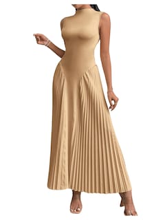 Foto 1 | Foto 1 | Vestido Largo Soly Hux Sin Mangas A Line Para Mujer, Color Caqui - Venta Internacional.