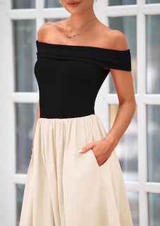 Foto 5 | Foto 5 | Vestido Prettygarden Para Mujer, De Verano, Con Hombros Descubiertos, Línea A, Negro - Venta Internacional.