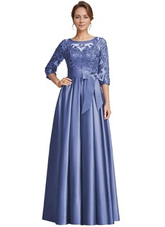 Foto 1 | Foto 1 | Vestido Formal Raomiao Azul Empolvado Satinado Con Apliques De Encaje Para Mujer - Venta Internacional.