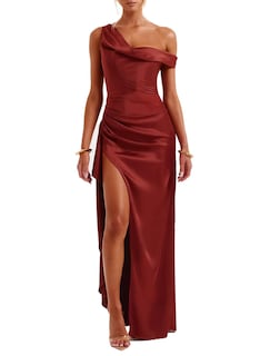 Foto 1 | Foto 1 | Vestido De Noche Lphirkut Satinado Con Hombros Descubiertos Para Mujer - Venta Internacional.