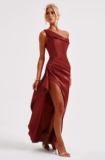 Foto 2 | Foto 2 | Vestido De Noche Lphirkut Satinado Con Hombros Descubiertos Para Mujer - Venta Internacional.