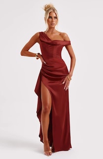 Foto 3 | Foto 3 | Vestido De Noche Lphirkut Satinado Con Hombros Descubiertos Para Mujer - Venta Internacional.