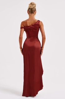 Foto 4 | Foto 4 | Vestido De Noche Lphirkut Satinado Con Hombros Descubiertos Para Mujer - Venta Internacional.
