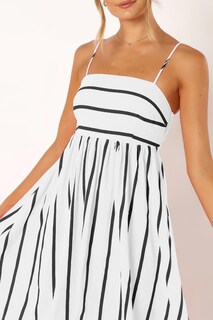 Foto 7 | Foto 7 | Vestido Largo Chouyatou Para Mujer, A Rayas, Espalda Fruncida, Negro Y Blanco - Venta Internacional.