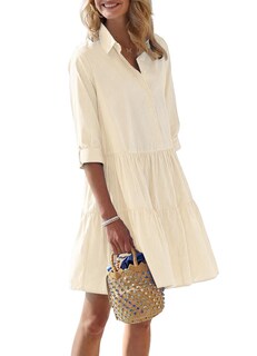 Foto 1 | Foto 1 | Vestido Camisero Chouyatou Holgado A Rayas Para Mujer - Venta Internacional.