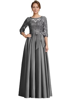 Foto 1 | Foto 1 | Vestido Raomiao De Encaje Satinado Para Madre Del Novio, Gris, Talla 16 - Venta Internacional.