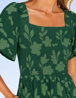 Foto 6 | Foto 6 | Vestido Zesica Para Mujer, Estilo Bohemio, Floral, Midi, Verde, Talla L - Venta Internacional.