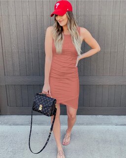 Foto 2 | Foto 2 | Vestido Btfbm Casual Para Mujer Cuello Redondo Fruncido Verano Sin Mangas - Venta Internacional.