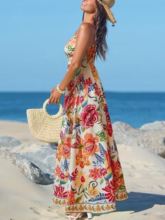 Foto 5 | Foto 5 | Vestido Cupshe Para Mujer Cuello En V Cuello En V Maxi Rojo Con Estampado Floral - Venta Internacional.