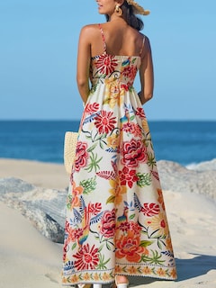 Foto 3 | Foto 3 | Vestido De Verano Cupshe Para Mujer Cuello En V Sin Mangas Maxi Rojo Floral - Venta Internacional.