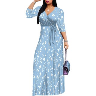 Foto 2 | Foto 2 | Vestido Largo Con Estampado Floral Rosa Manga Abullonada Talla Grande - Venta Internacional.