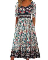 Vestido Medlor Para Mujer Boho 2025 Manga Corta Manga Corta Estampado Floral - Venta Internacional.