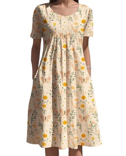 Foto 1 | Foto 1 | Vestido Medlor Para Mujer Bohemio Manga Corta Estampado Floral 2025 - Venta Internacional.