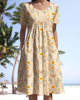 Foto 2 | Foto 2 | Vestido Medlor Para Mujer Bohemio Manga Corta Estampado Floral 2025 - Venta Internacional.