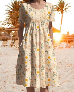 Foto 4 | Foto 4 | Vestido Medlor Para Mujer Bohemio Manga Corta Estampado Floral 2025 - Venta Internacional.