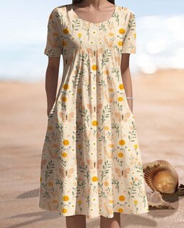 Foto 6 | Foto 6 | Vestido Medlor Para Mujer Bohemio Manga Corta Estampado Floral 2025 - Venta Internacional.