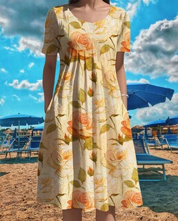 Foto 5 | Foto 5 | Vestido Medlor Para Mujer Bohemio Manga Corta Estampado Floral 2025 - Venta Internacional.