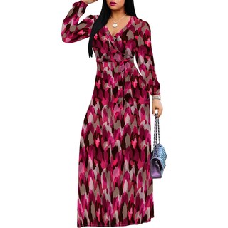 Foto 2 | Foto 2 | Vestido Largo Pinkpatty Para Mujer Manga Larga Cuello En V - Venta Internacional.