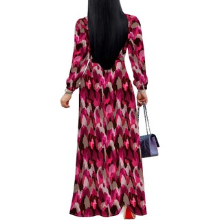 Foto 3 | Foto 3 | Vestido Largo Pinkpatty Para Mujer Manga Larga Cuello En V Estampado Talla M - Venta Internacional.