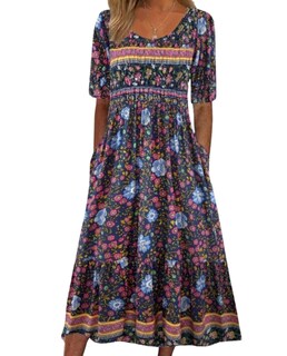 Foto 1 | Foto 1 | Vestido Largo Medlor Con Estampado Floral Bohemio Para Mujer 2025 - Venta Internacional.