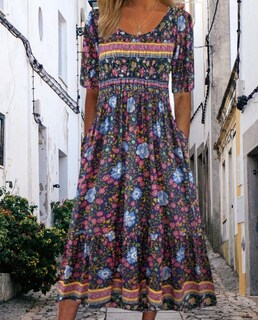 Foto 4 | Foto 4 | Vestido Largo Medlor Con Estampado Floral Bohemio Para Mujer 2025 - Venta Internacional.