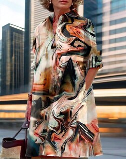 Foto 4 | Foto 4 | Vestido Camisero Zhyaj Holgado para Mujer - Venta Internacional