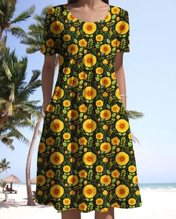Foto 2 | Foto 2 | Vestido Medlor Para Mujer Con Estampado Floral Bohemio De Verano Y Bolsillos - Venta Internacional.
