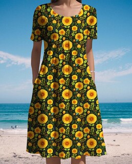 Foto 3 | Foto 3 | Vestido Medlor Para Mujer Con Estampado Floral Bohemio De Verano Y Bolsillos - Venta Internacional.