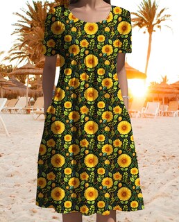 Foto 4 | Foto 4 | Vestido Medlor Para Mujer Con Estampado Floral Bohemio De Verano Y Bolsillos - Venta Internacional.