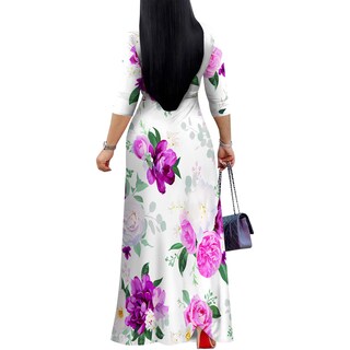 Foto 3 | Foto 3 | Vestido Largo Pinkpatty Para Mujer Cuello En V Manga 3/4 Talla Grande - Venta Internacional.