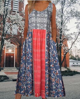 Foto 2 | Foto 2 | Vestido Medlor Boho Para Mujer 2025 Verano Sin Mangas Estampado Floral - Venta Internacional.